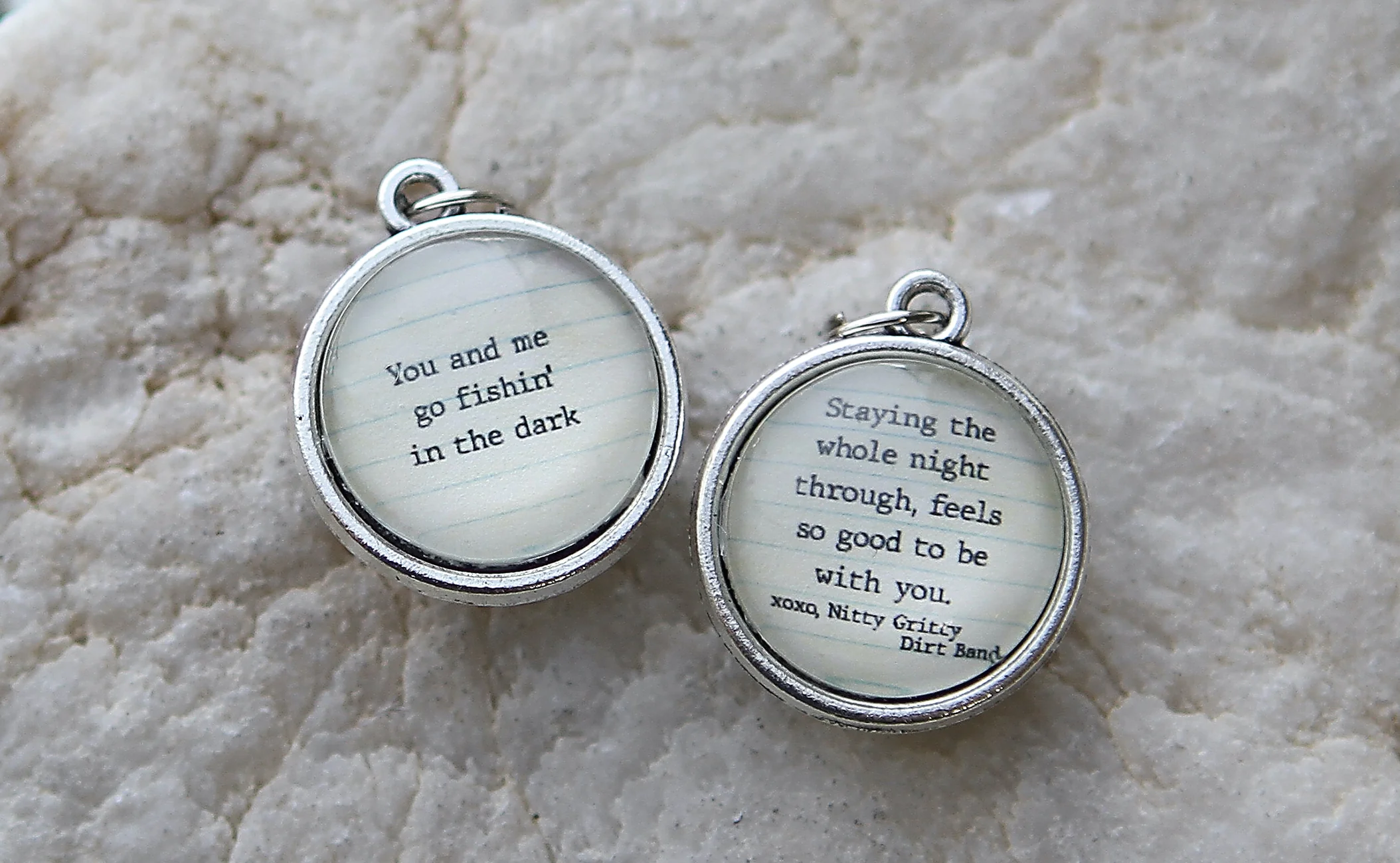 Fishin' in the Dark Double Sided Bubble Jewelry Charm