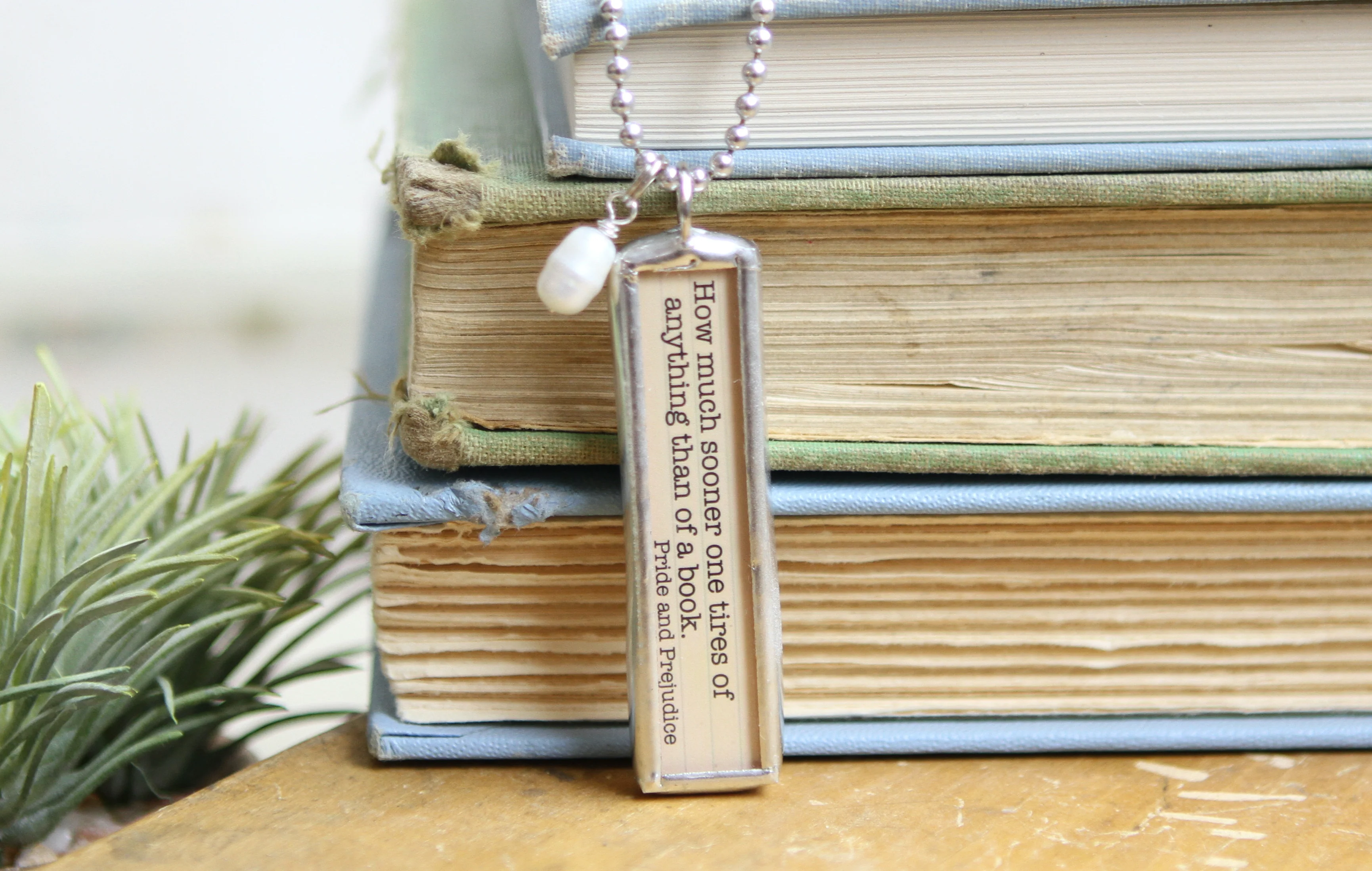 Pride and Prejudice Jane Austen Literary Book Soldered Art Jewelry Charm - Image 2