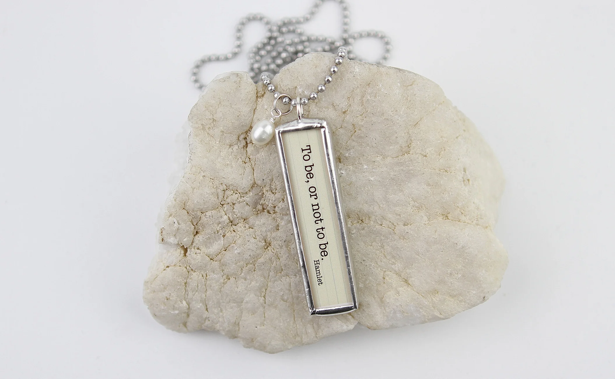 Shakespeare Hamlet Literary Book Soldered Art Jewelry Charm or Necklace - Image 2