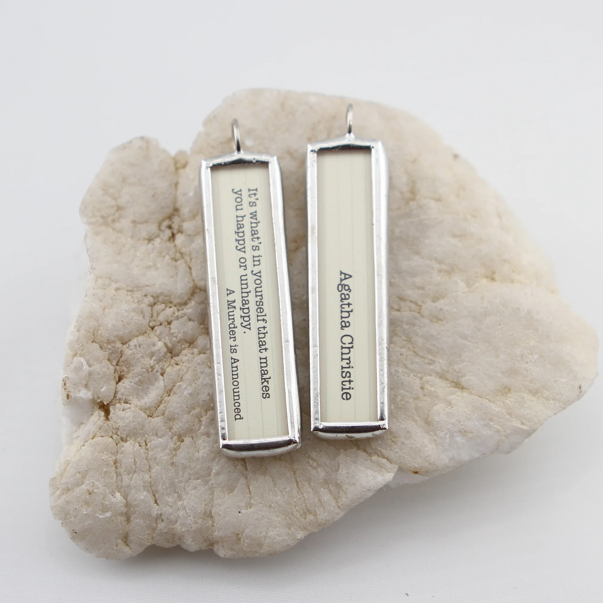 Agatha Christie Quote Book Soldered Art Jewelry Charm or Necklace
