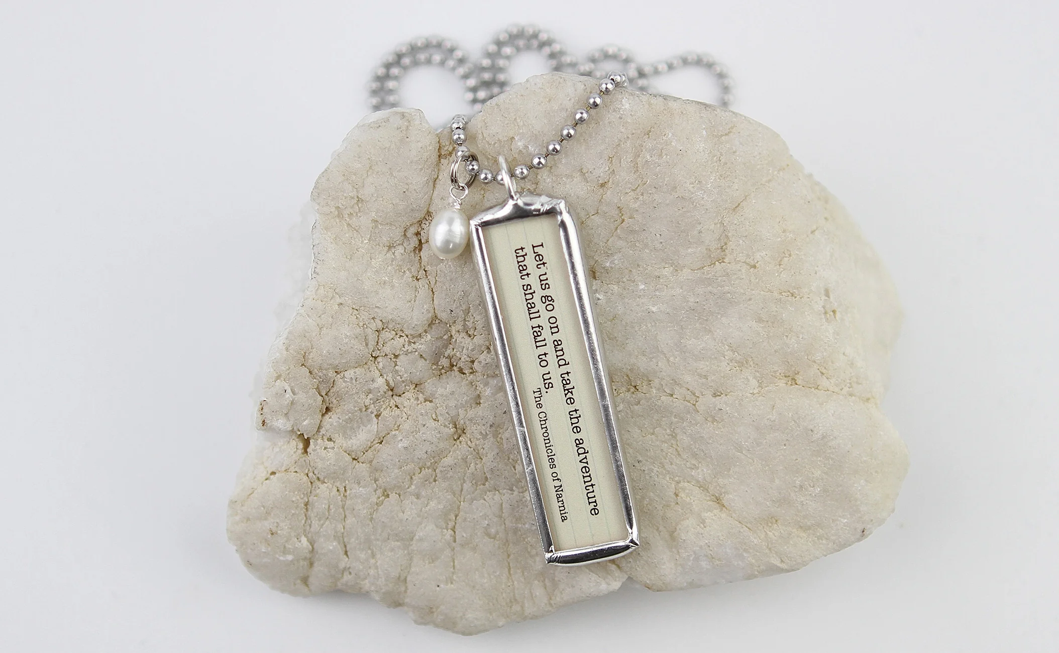 Take the Adventure Narnia Literary Book Soldered Art Jewelry Charm or Necklace - Image 2