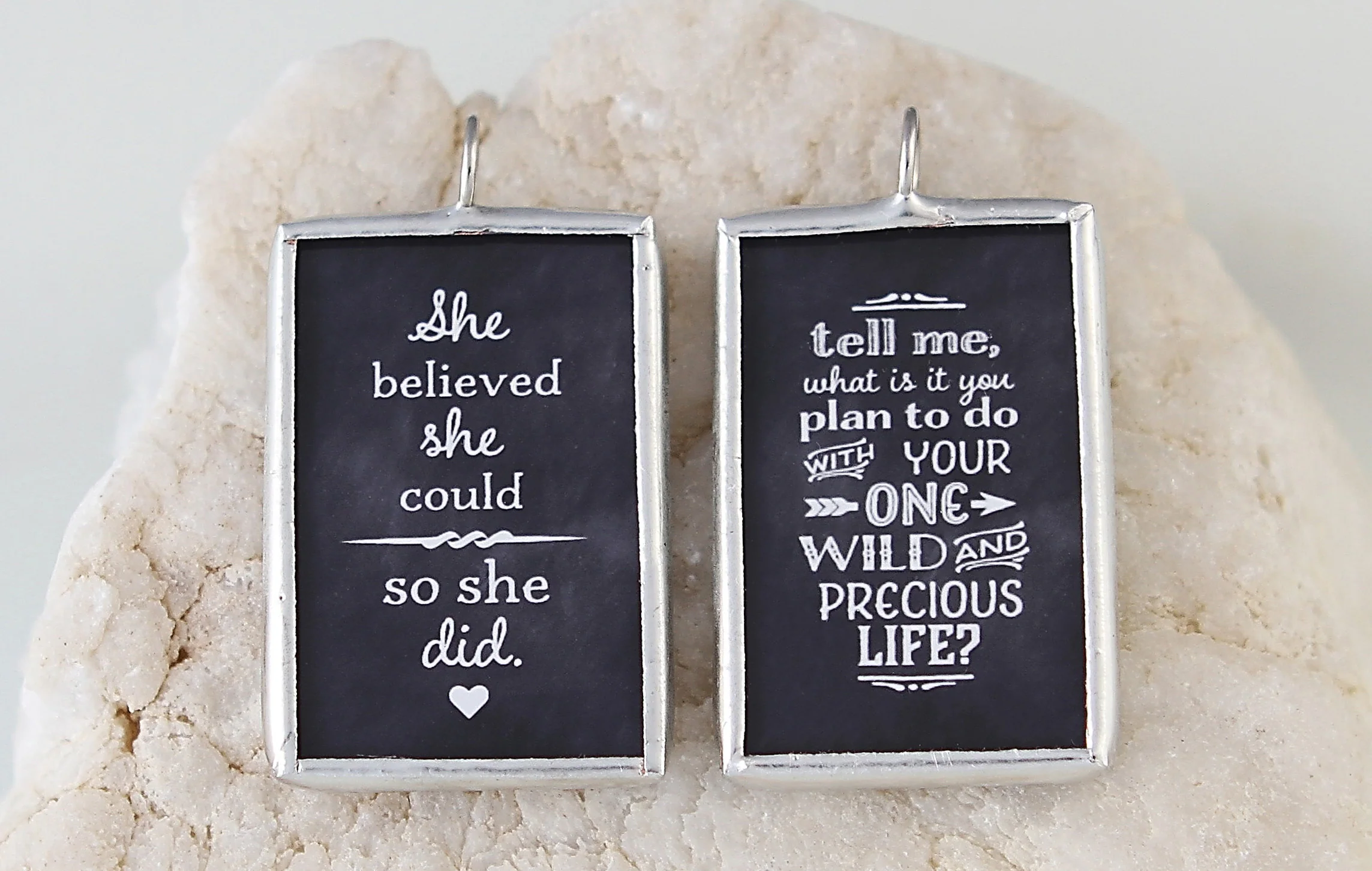 She Believed She Could Soldered Art Charm