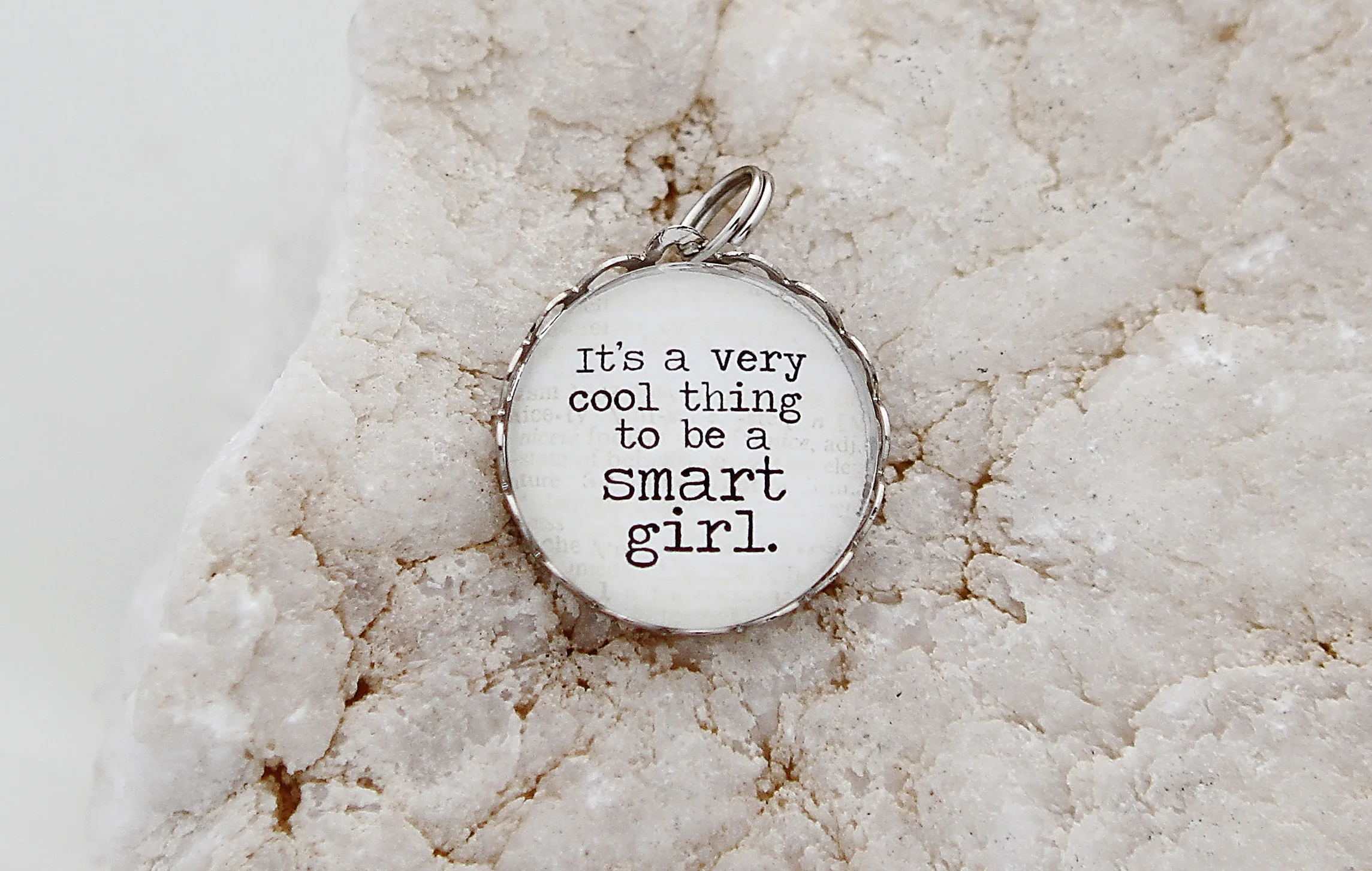 Smart Girl Charm, Motivational Silver Plated Charm, Graduation Gift