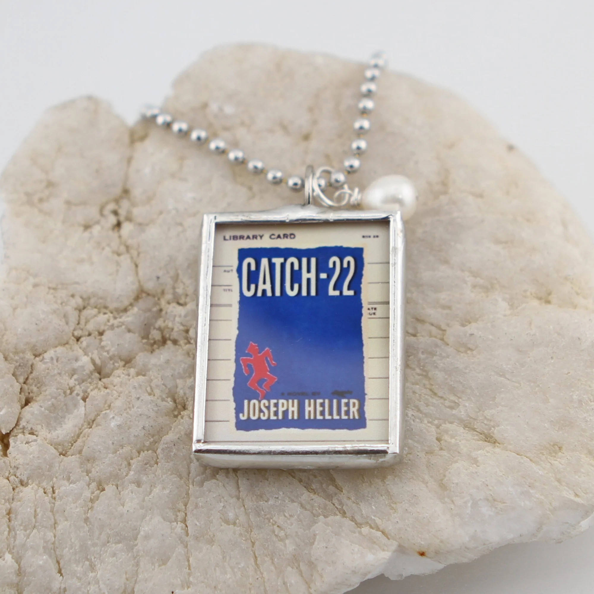 Catch 22 Book Cover Quote Soldered Art Jewelry Charm or Necklace - Image 2