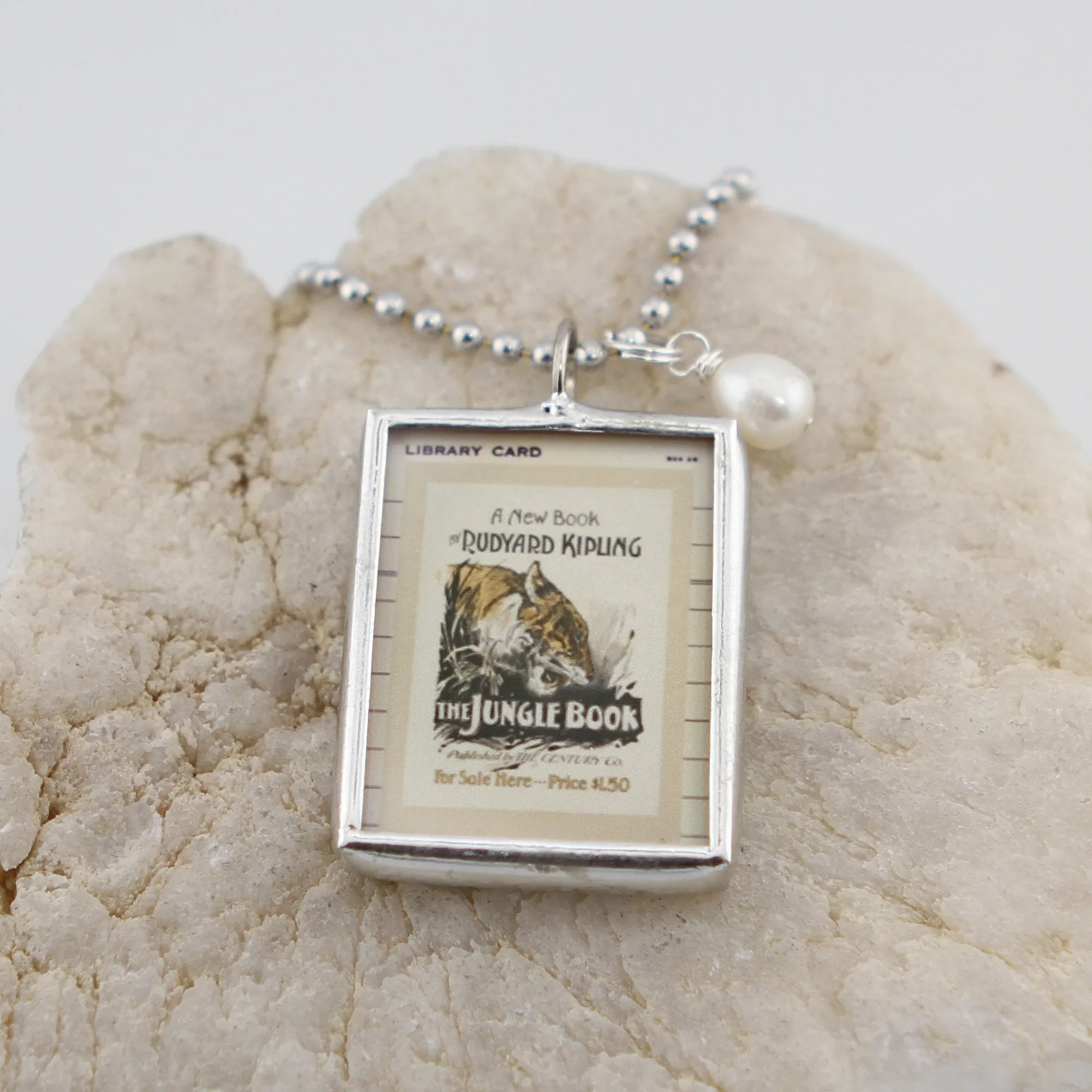 The Jungle Book Cover Quote Soldered Art Jewelry Charm or Necklace - Image 2