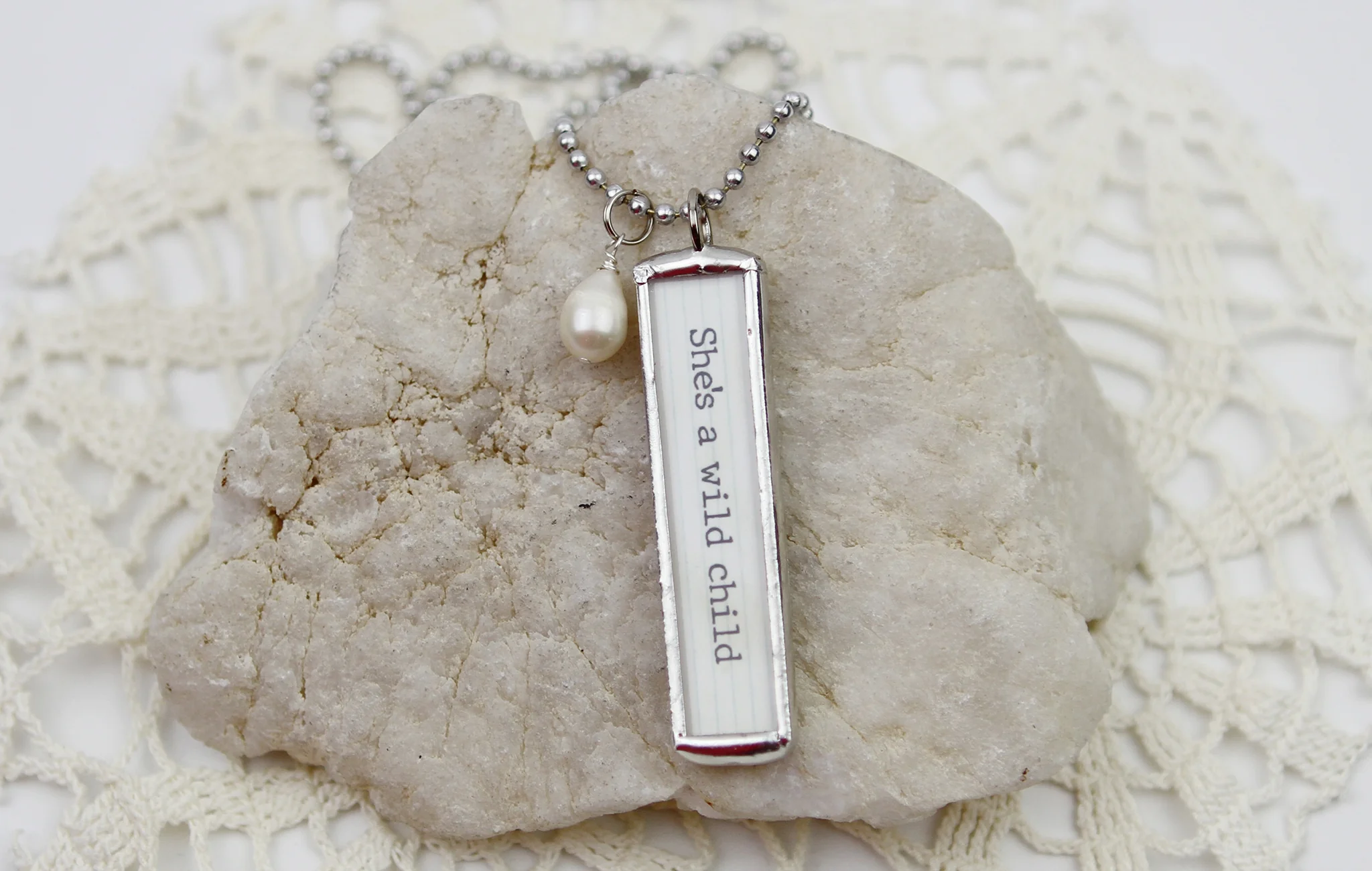 Wild Child Lyric Soldered Art Jewelry Charm or Necklace - Image 2