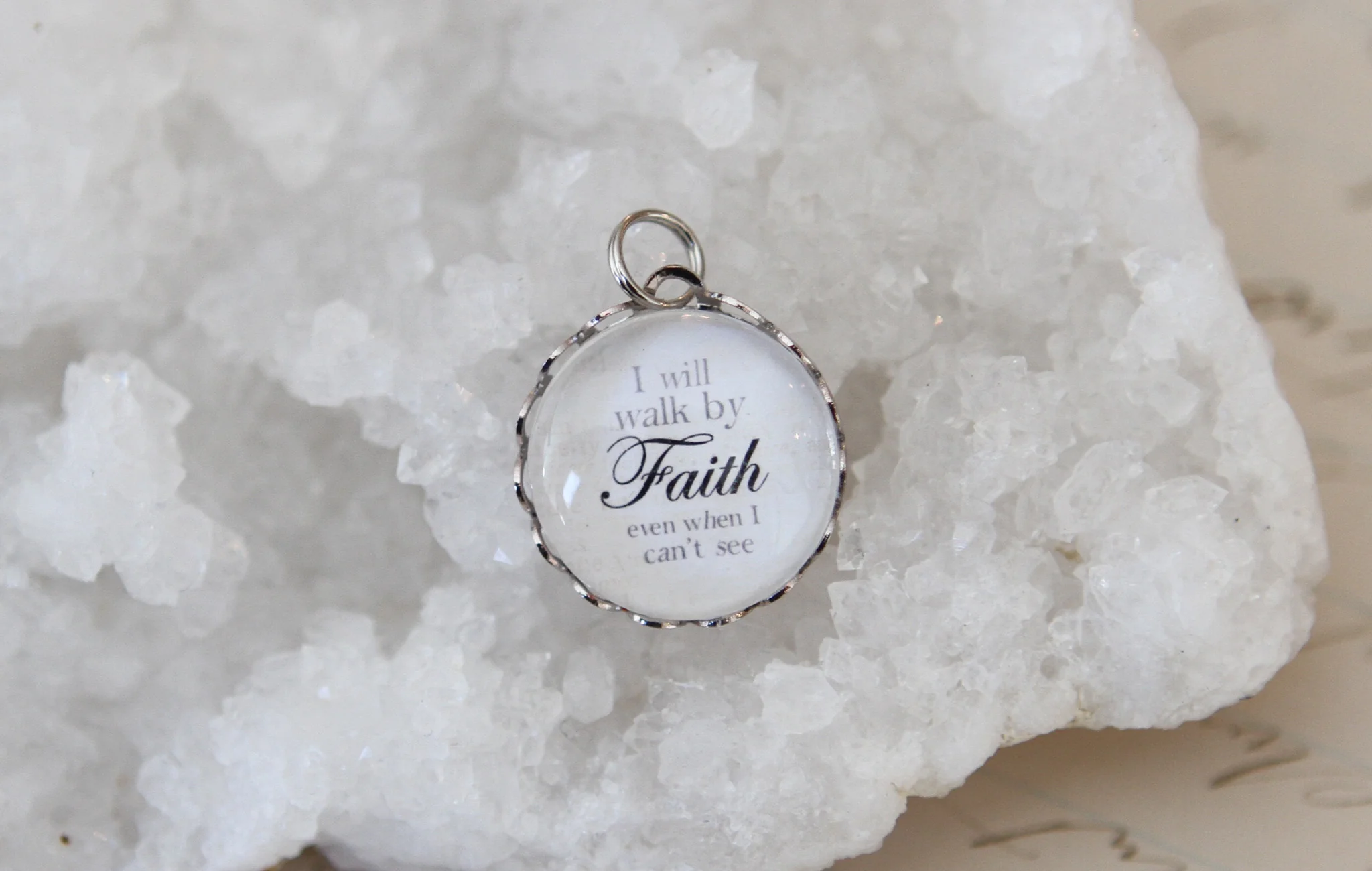 Walk By Faith Bubble Charm