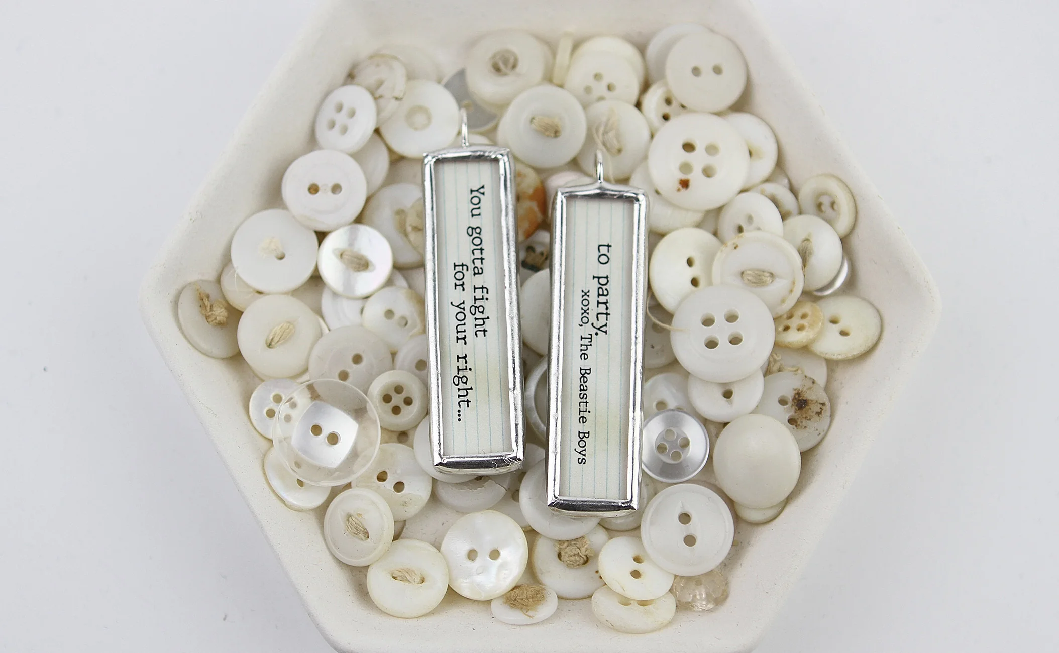 Fight For Your Right to Party Lyric Soldered Art Jewelry Charm or Necklace