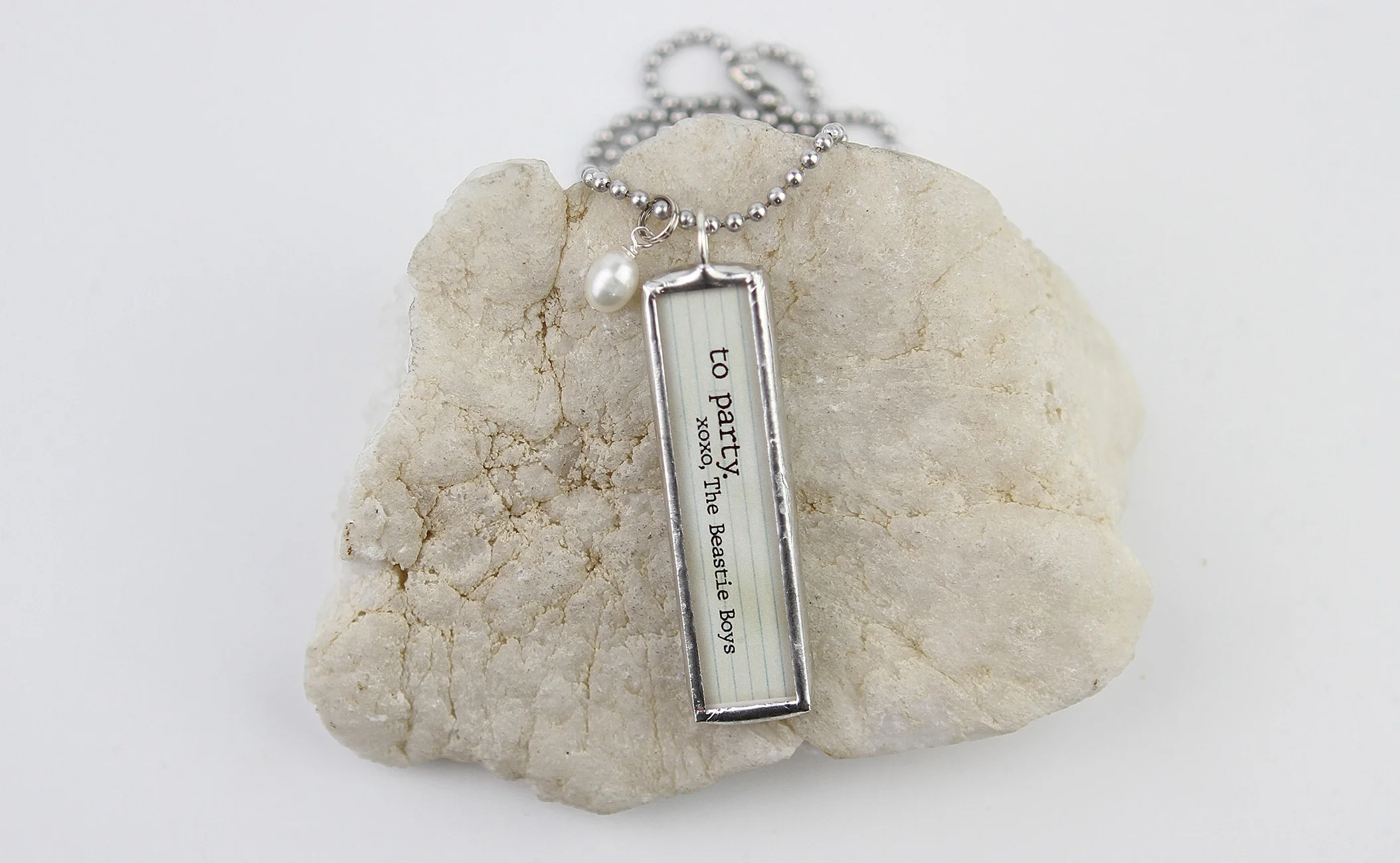Fight For Your Right to Party Lyric Soldered Art Jewelry Charm or Necklace - Image 2
