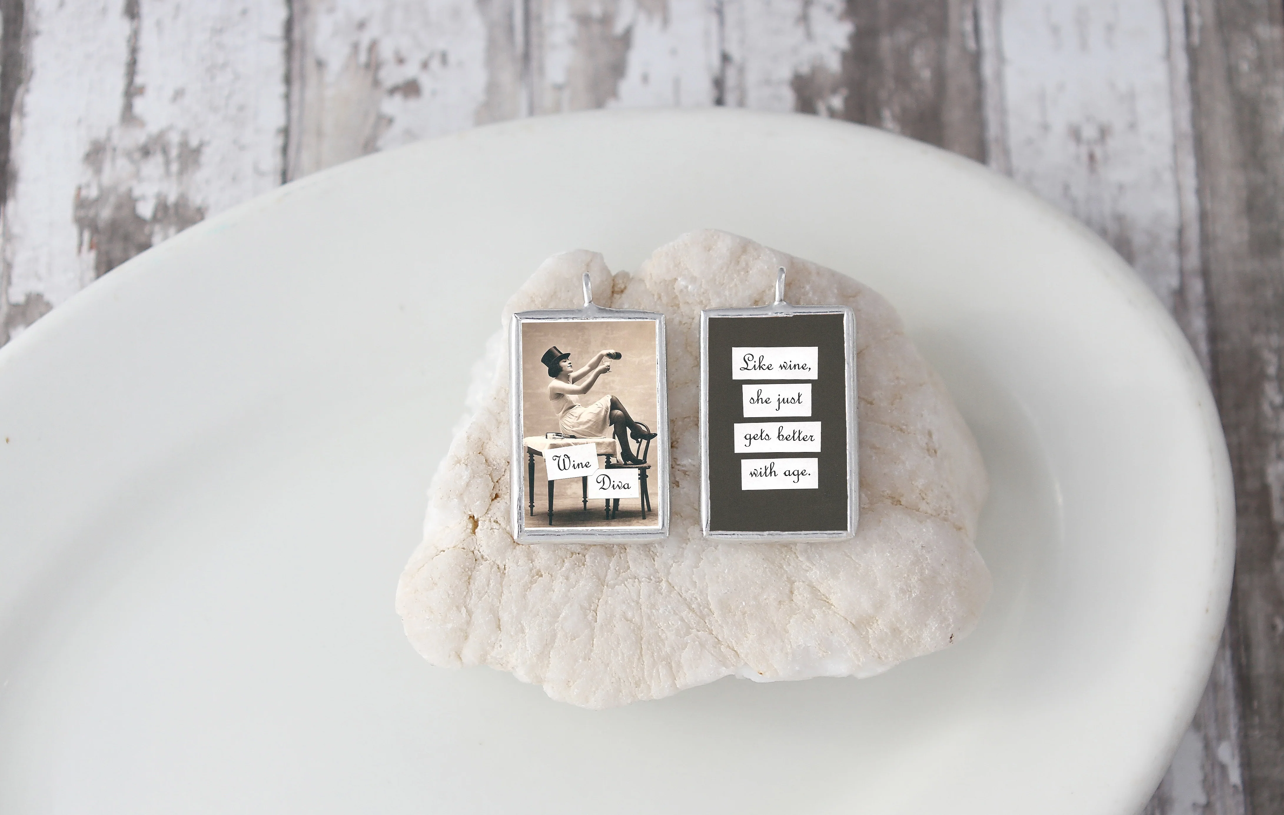 Wine Diva Soldered Art Charm - Image 2