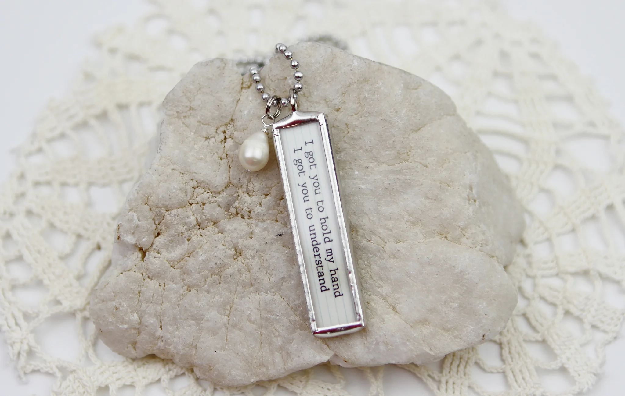 I Got You Lyric Soldered Art Jewelry Charm or Necklace - Image 2