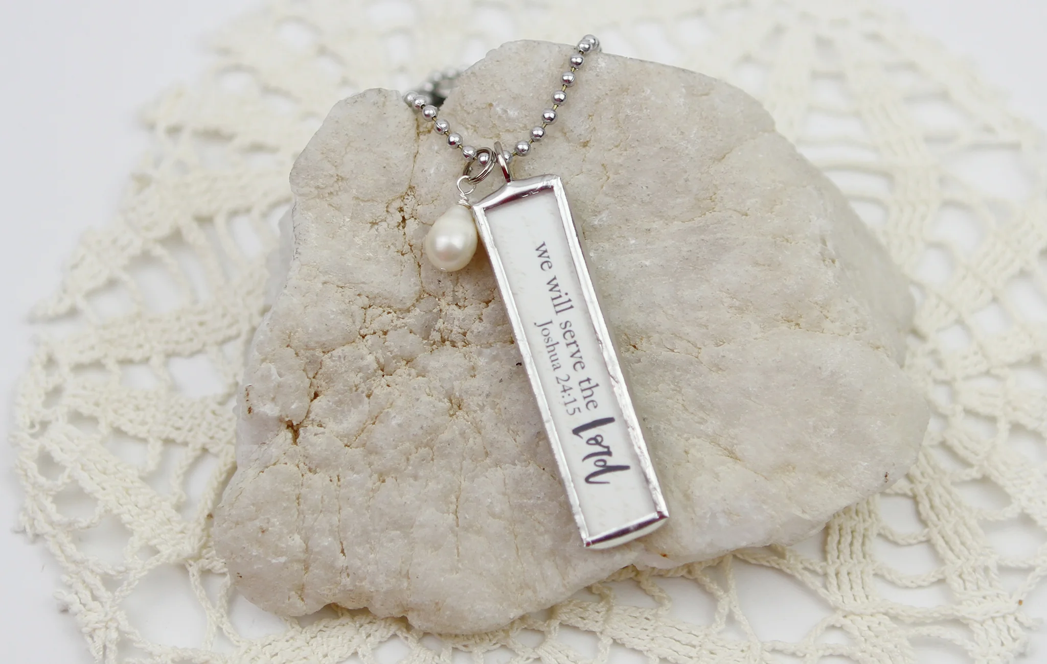 Serve The Lord Soldered Art Jewelry Charm or Necklace - Image 2